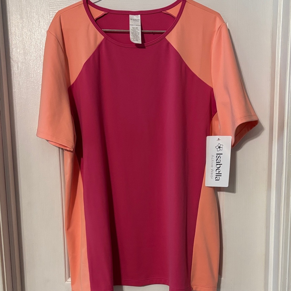 Isabella  Women's Colorblock Top - Pink and Coral
